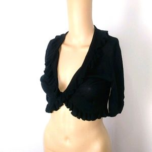 WHBM ruffle shall cardigan